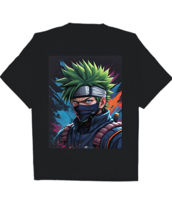 Kakashi Hatake Naruto Black Oversize T Shirt