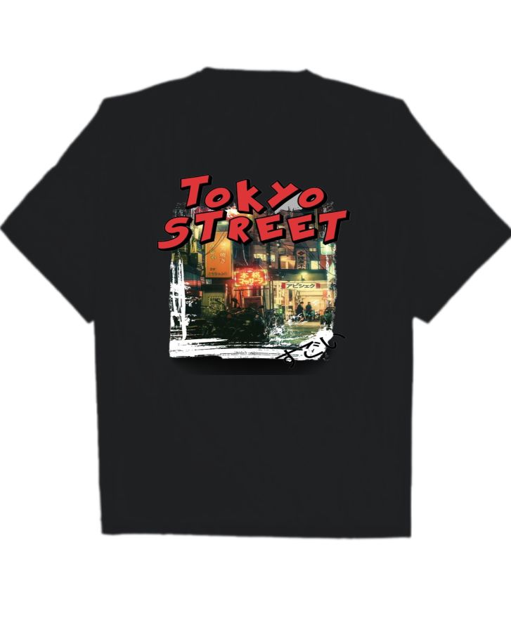  COOL OVERSIZED GRAPHIC T SHIRT WITH TOKYO DRIFT - Front