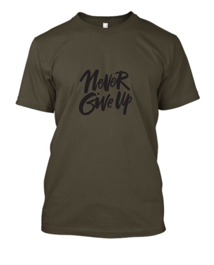 never give up | half sleeve T-Shirt - Front