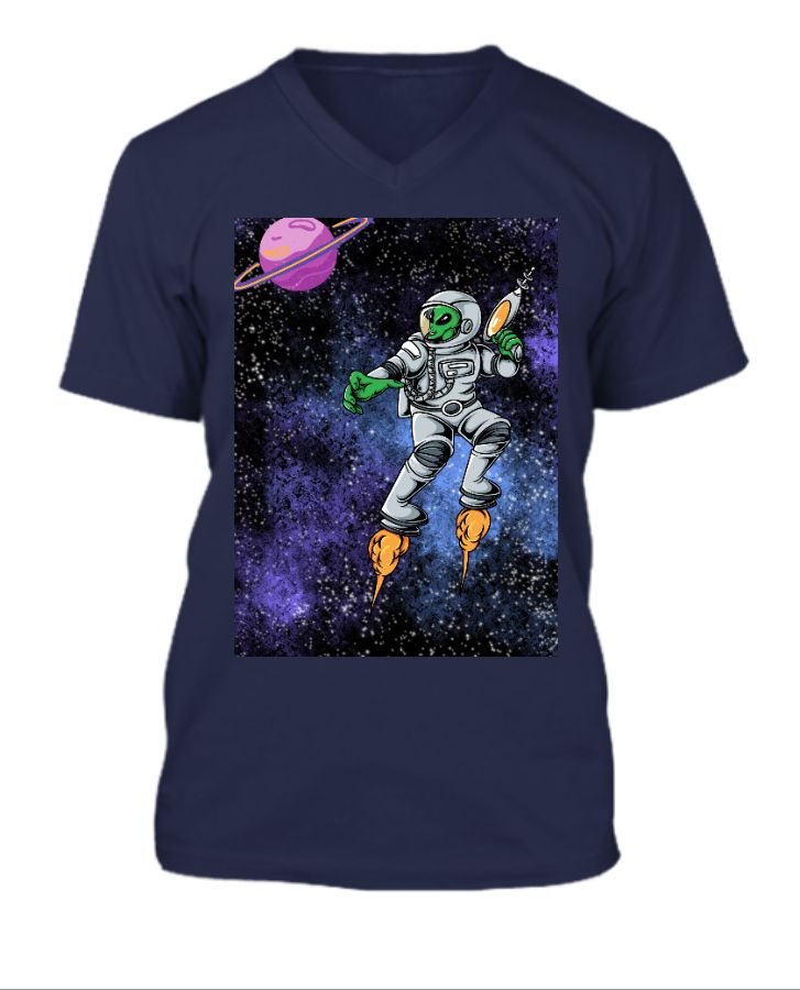  space V-Neck Half Sleeve T-Shirt - Front