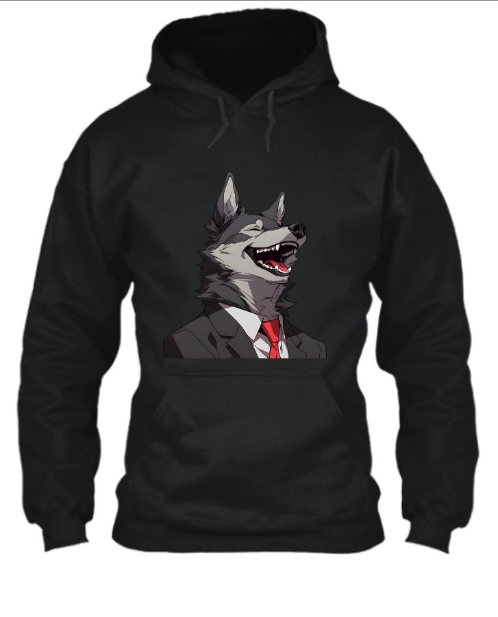  wolf printed hoddie i wear product hoodie   - Front