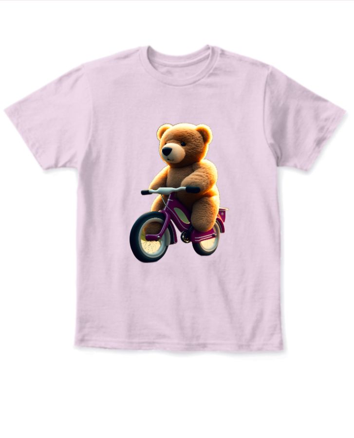 A Teddy bear riding a bicycle  - Front