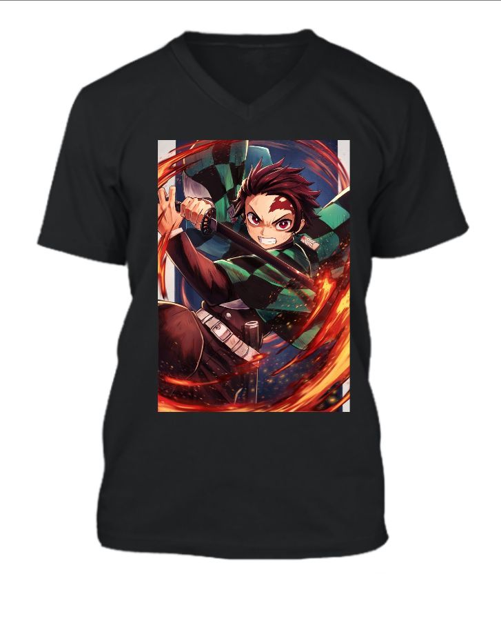 ANIME V-NECK T-SHIRT TANJIRO