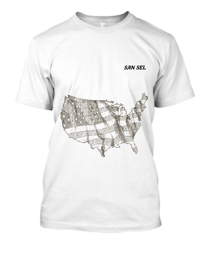 American T-shirt with a nice America Flag design - Front