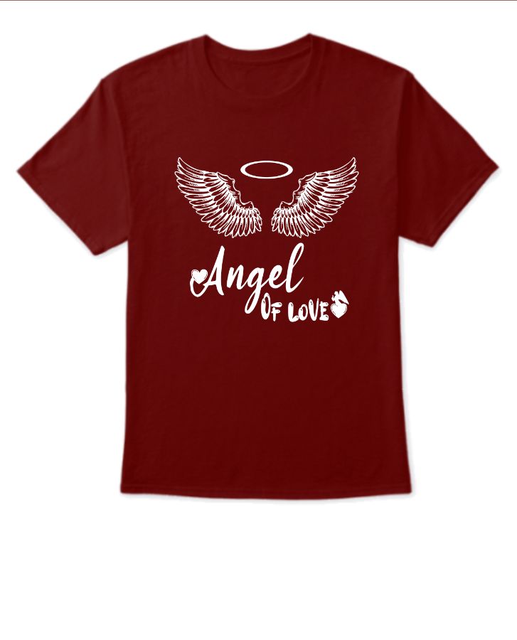 Angel Of Love Designed T Shirt  - Front