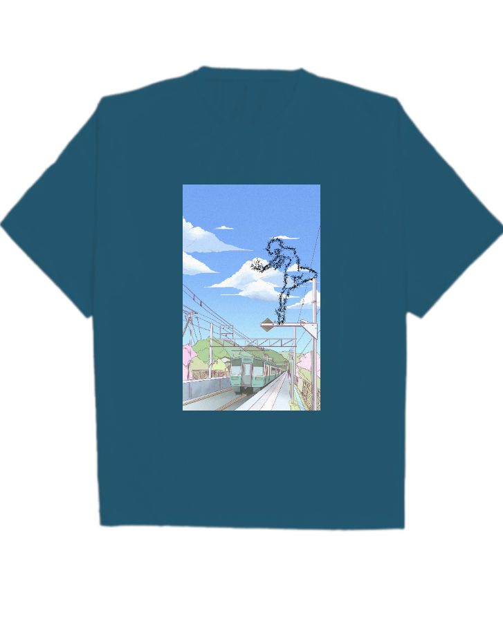 Animated Oversized T shirt  - Front