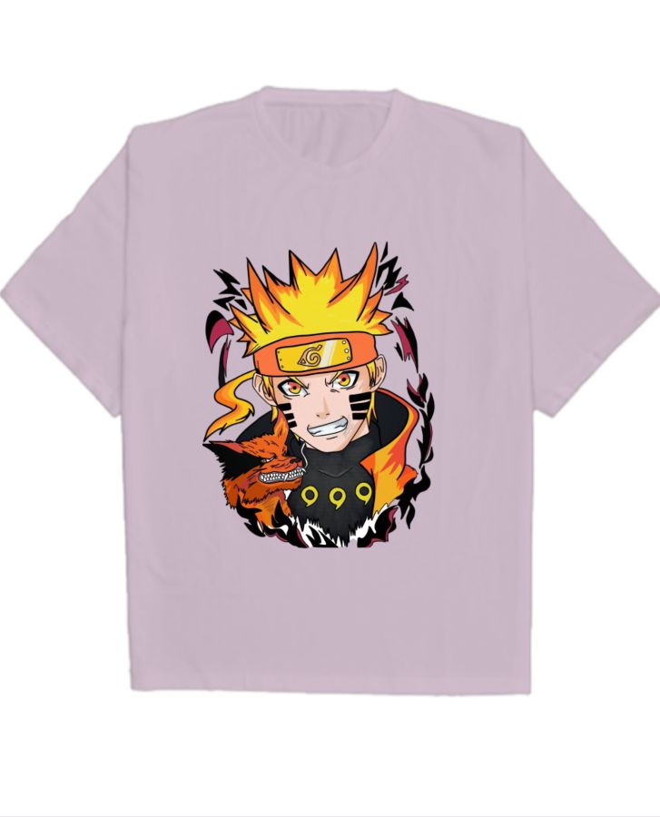 Anime Naruto Oversized T-Shirt 100% Cotton | Trending T-Shirts  - Front