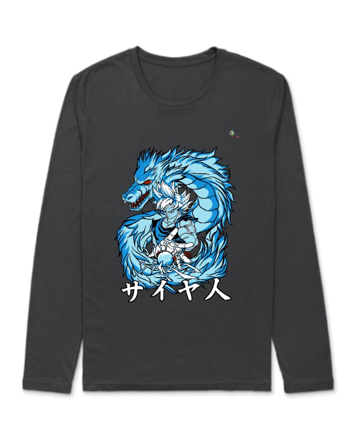 Anime designed men's full sleeve teashirt  - Front