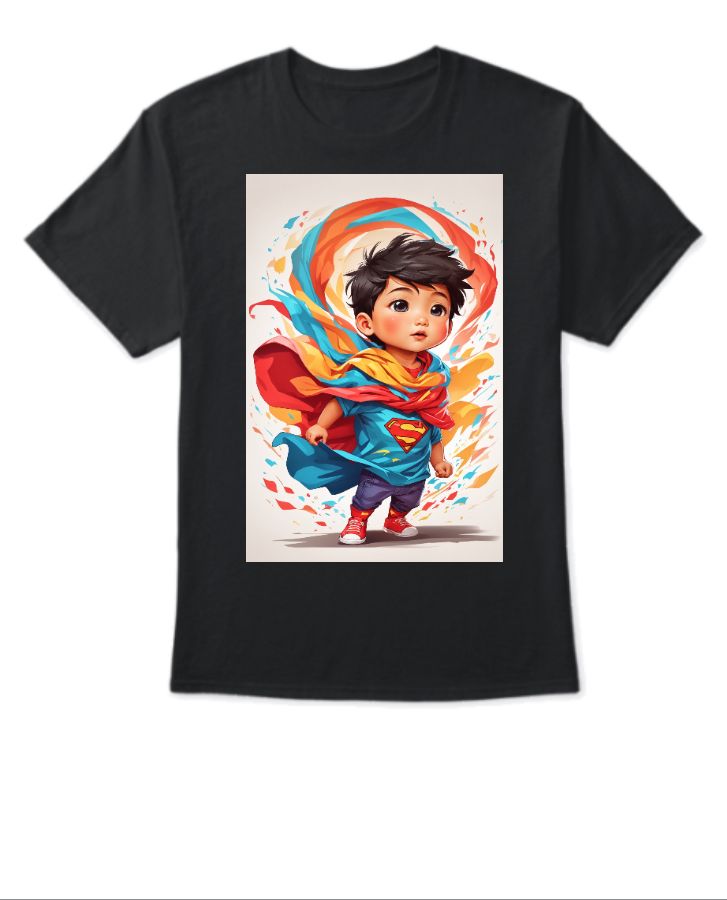 Asian American Boy Toddler Wearing A Plain Superhero Costume - Front