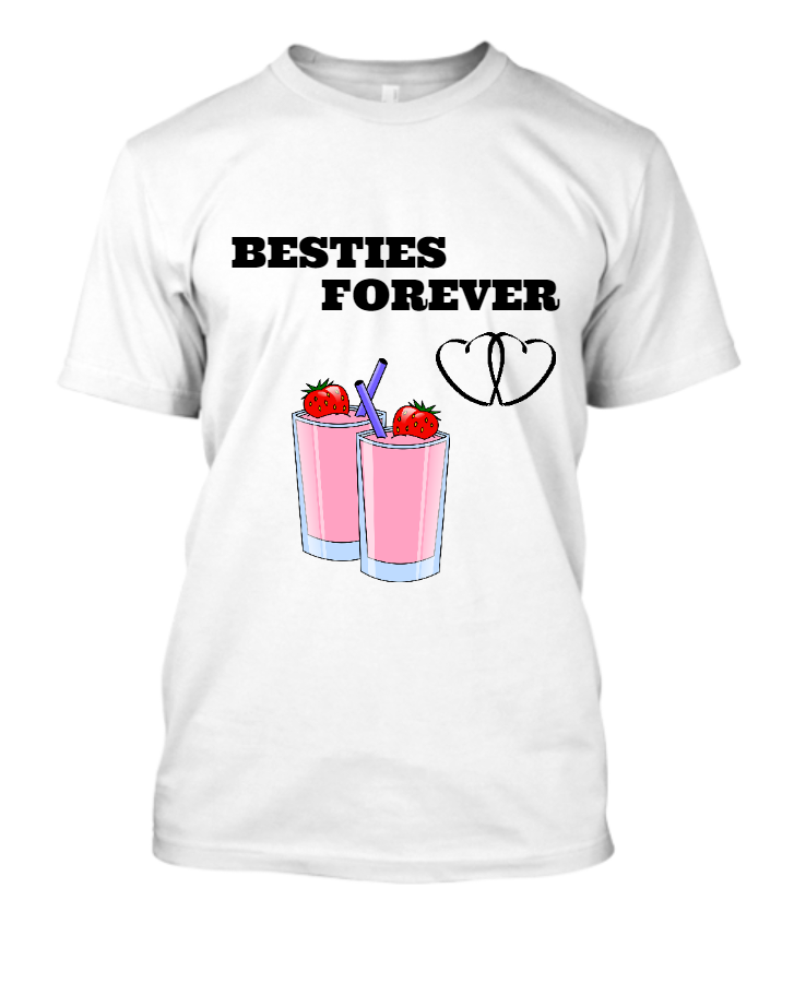 BESTIES FOREVER TSHIRT  HALF SLEEVED FOR WOMEN/GIRLS - Front