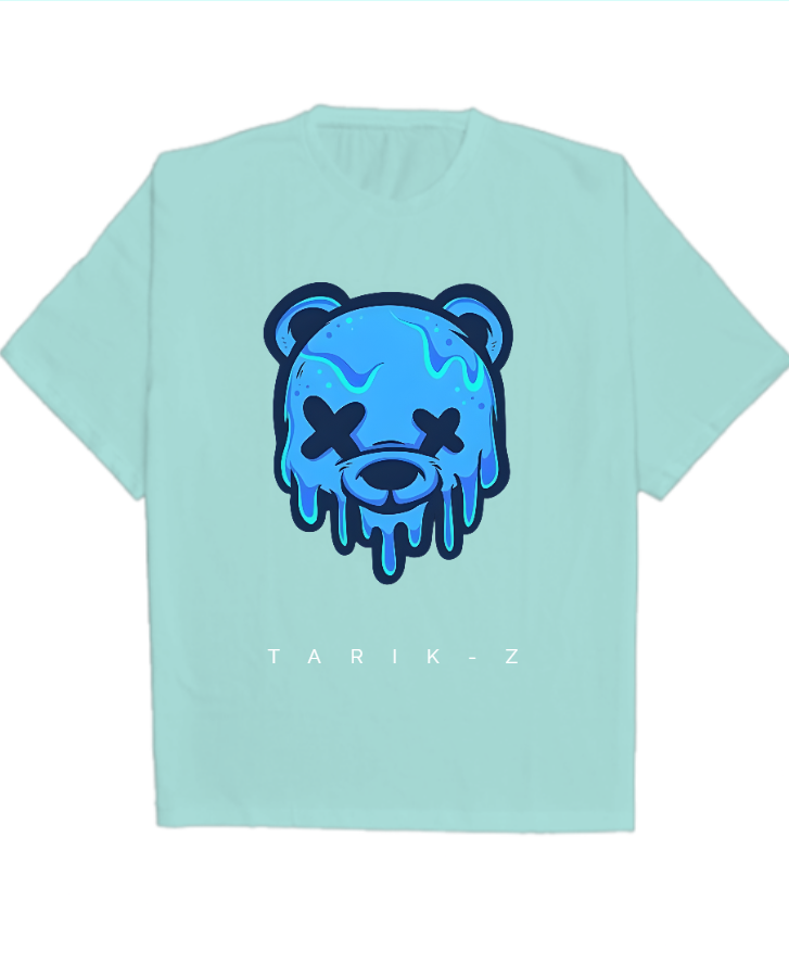 BLUE PANDA OVERSIZED PREMIUM T-SHIRT BY TARIK-Z - Front