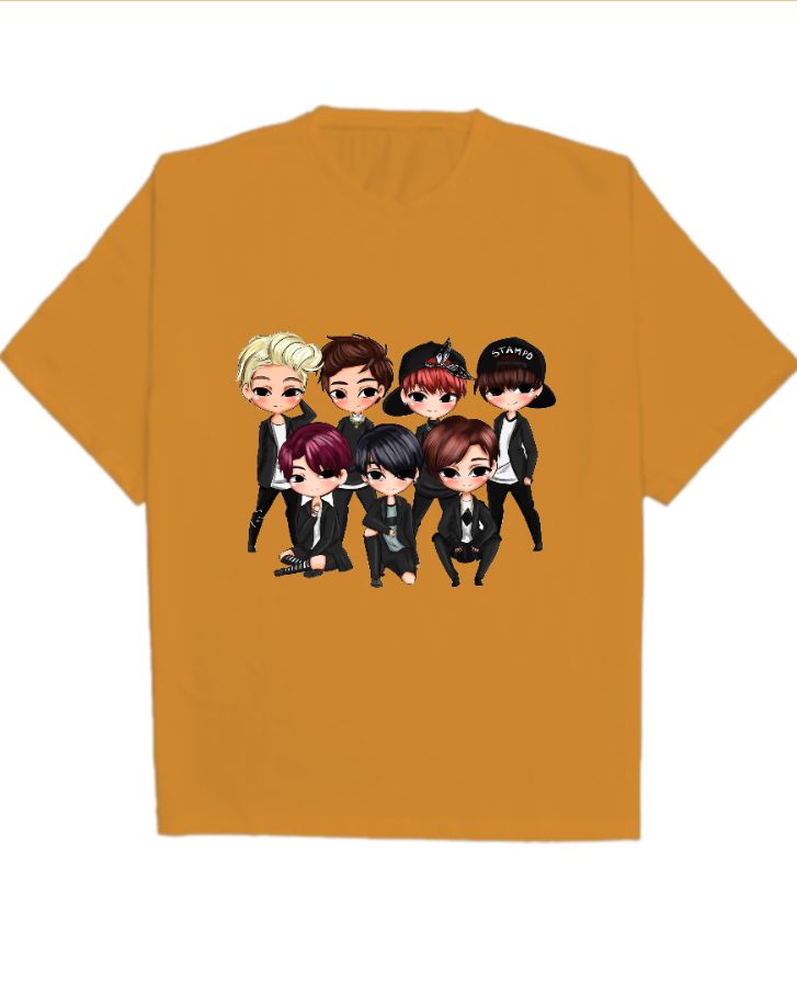BTS ARMY PRINTED OVER SIZED T SHIRT - Front