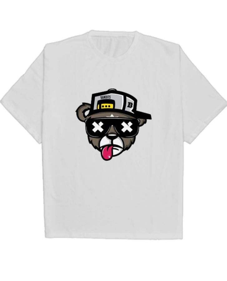 Bear Design Oversized Tee - Front
