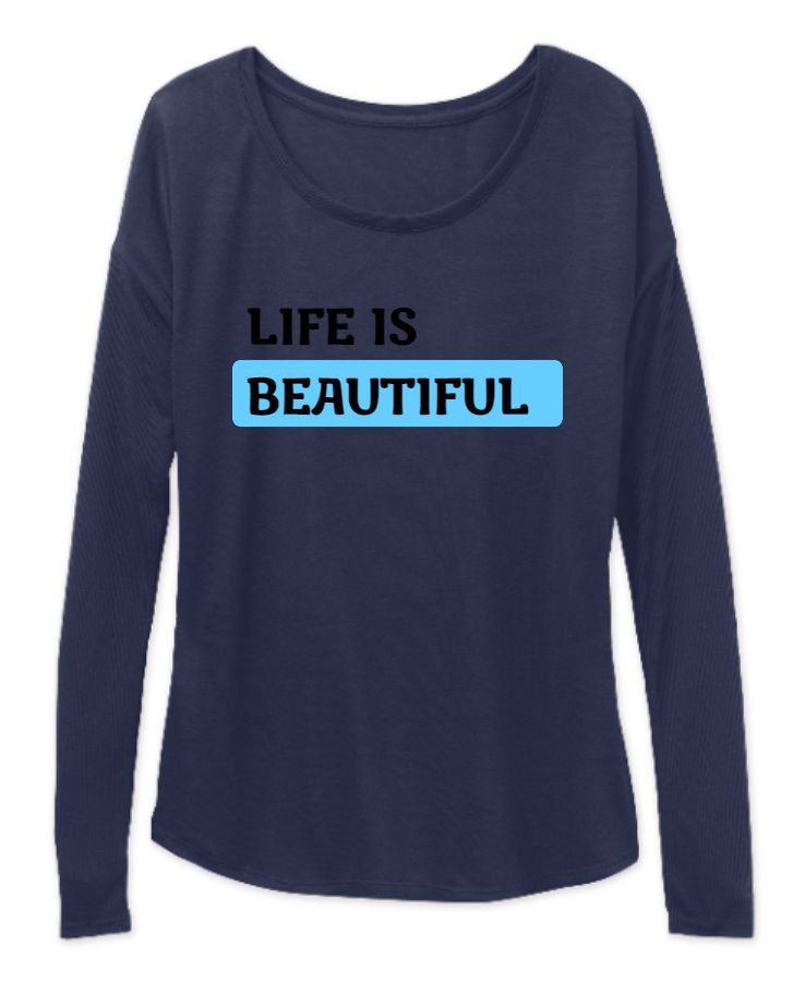 Beautiful life| women's full sleeves T-shirt - Front