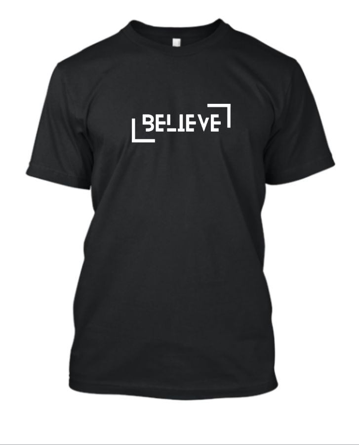 Believe Men Printed Round Neck Navy Blue T-Shirt - Front