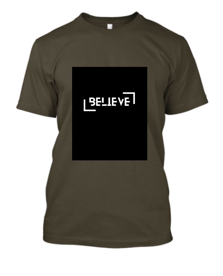 Black And White Modern Believe T- Shirt - Front