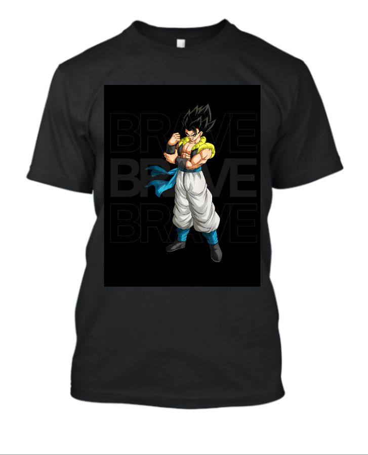 Black Grey Simple Brave T-shirt Dragon Ball Gogeta - Front
