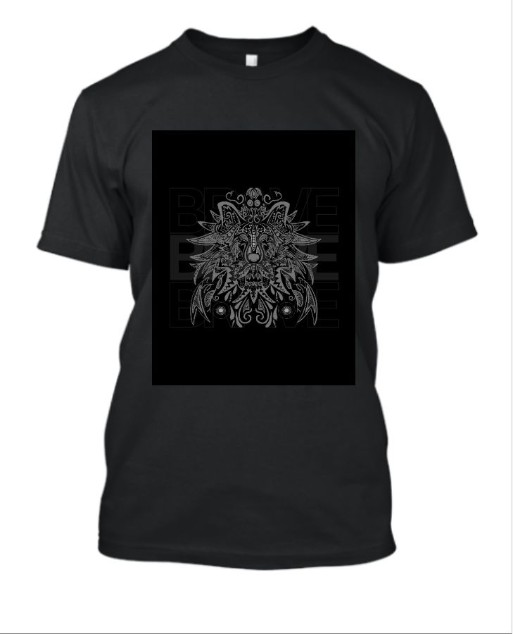 Black Handdrawn Illustration Dragon Streetwear T-Shirt - Front