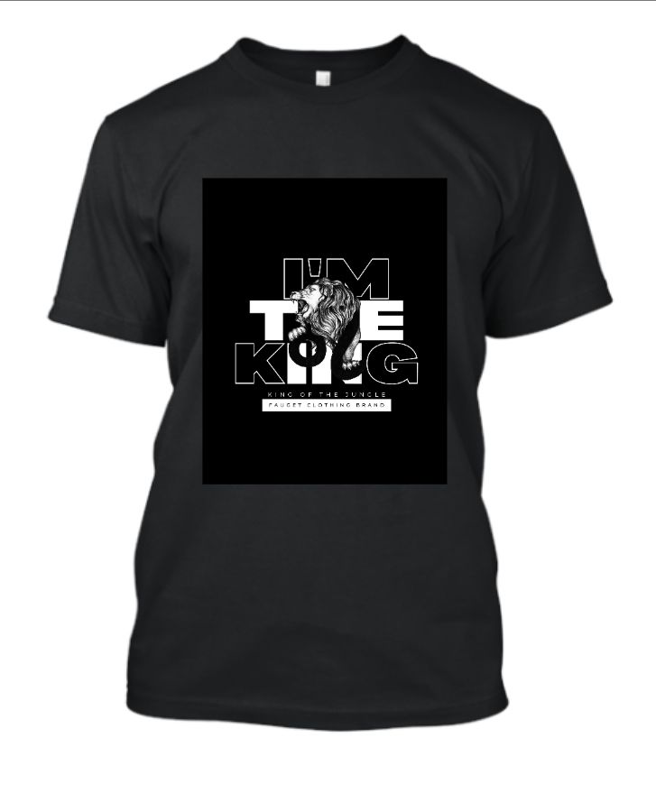 Black Illustrated Im The King T-shirt | Half sleves T-Shirt - Front