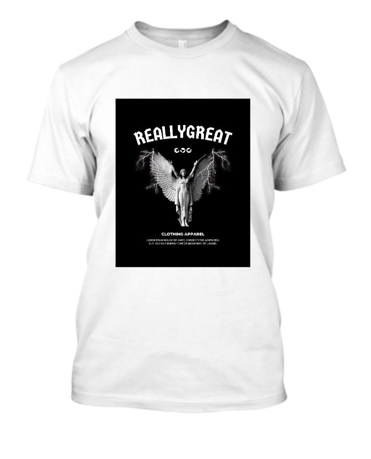 Black Modern Streetwear Angel T-Shirt - Front
