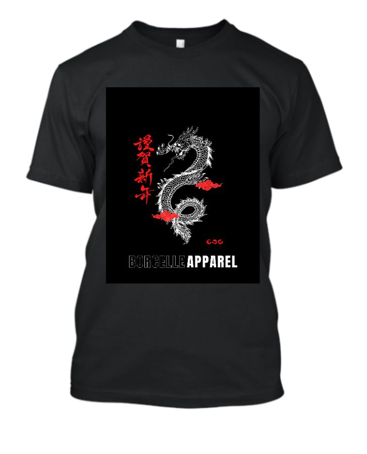 Black Red Handdrawn Half Sleave T- Shirt - Front