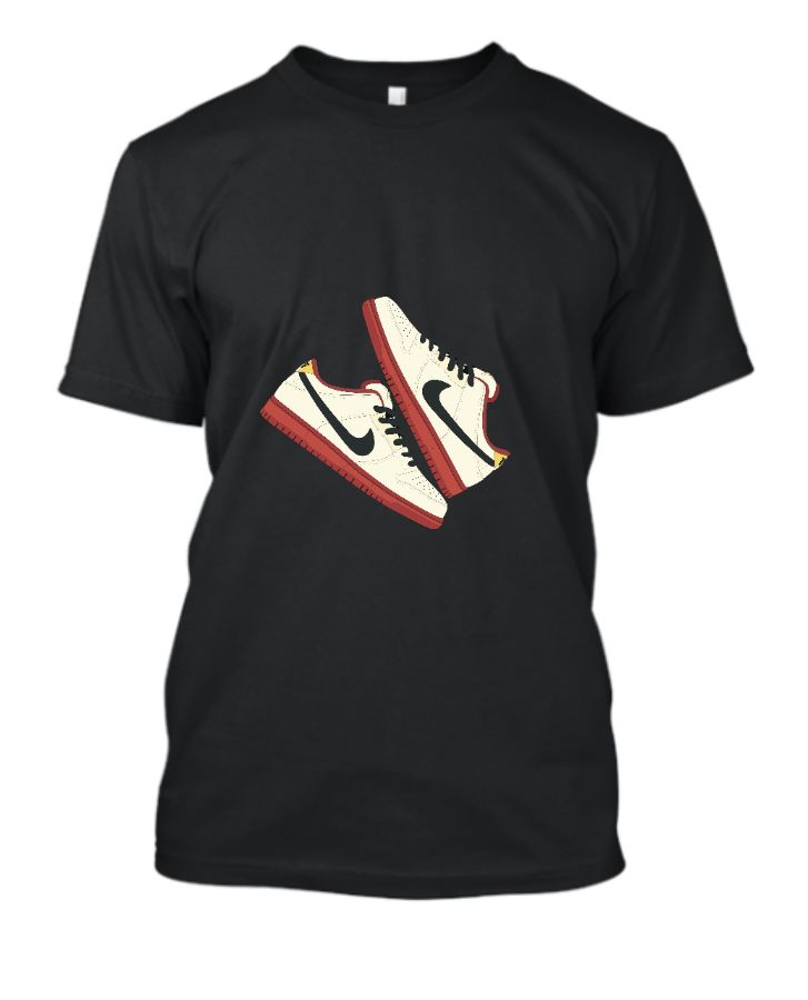 Black Tshirt with shoes design.... - Front