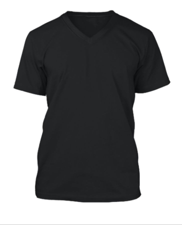 Black V-Neck Tshirt - Front