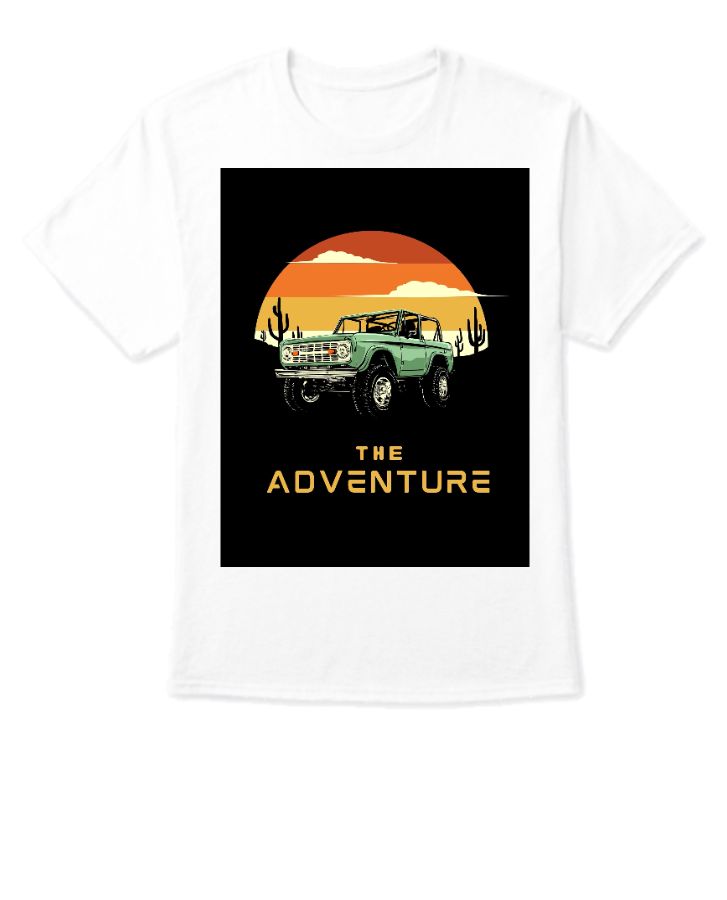 Black Yellow Simple Minimalist The Adventure T-Shirt - Front