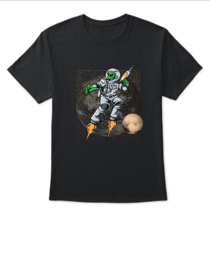 Black and Yellow Alien t-shirt for boys and men's   - Front