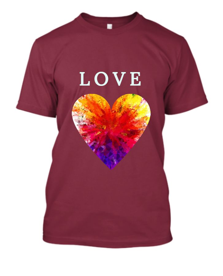 Black clour T shirt with beutifull heart design - Front