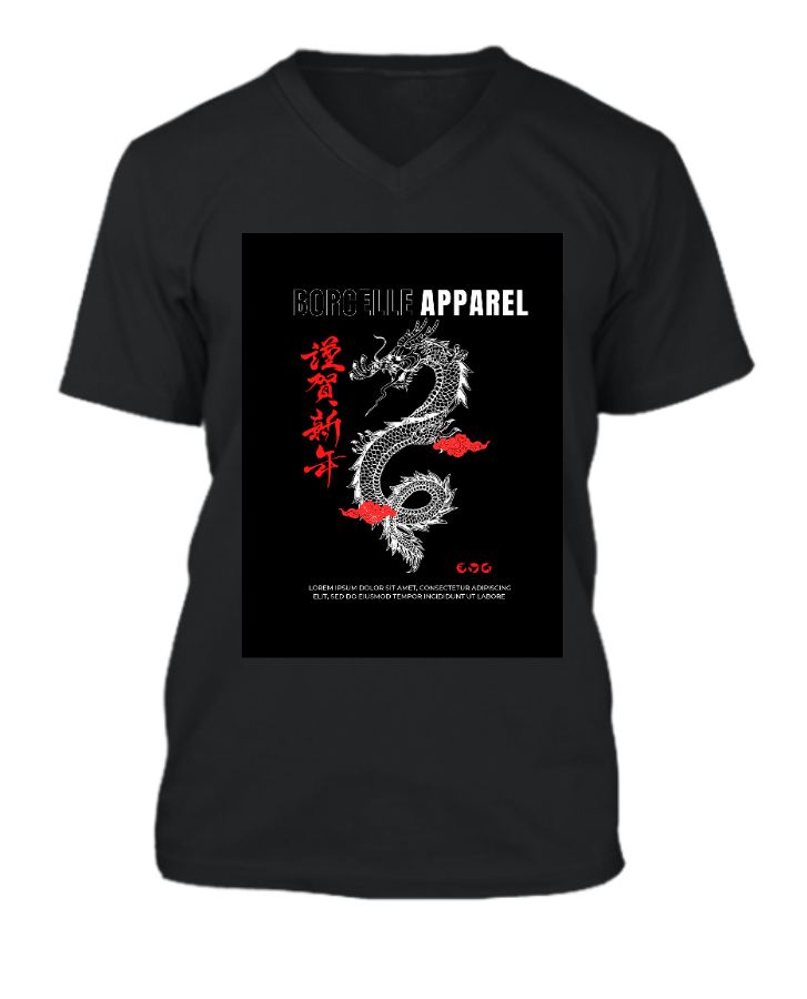 Black printed design colour t-shirt  - Front