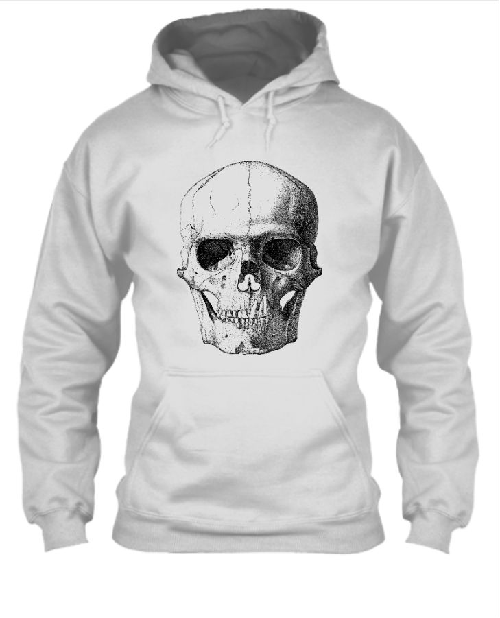Black skeleton face hoodi - Front