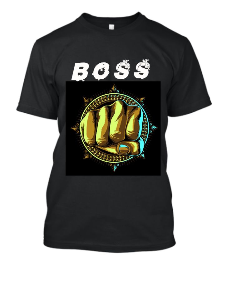 Black t shirt half sleeve BOSS - Front