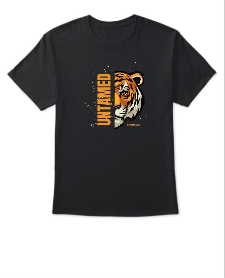 Black Illustrative Untamed T-Shirt - Front
