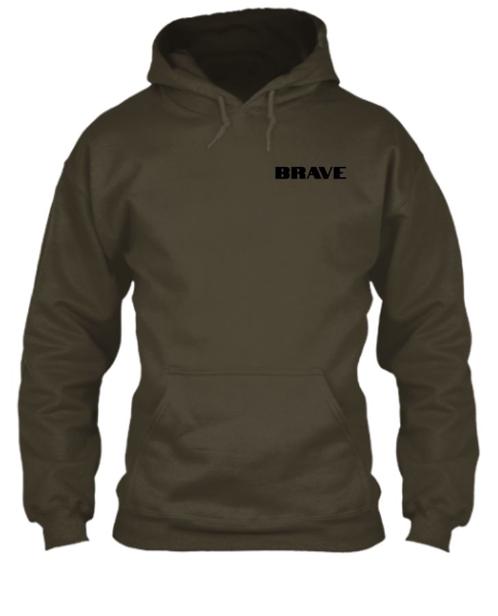 Brave Men Printed Hoodie Sweatshirt - Front