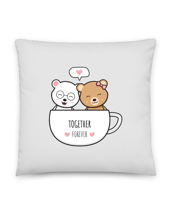 Bubu and Dudu Bears Couples Coffee Pillow  - Front