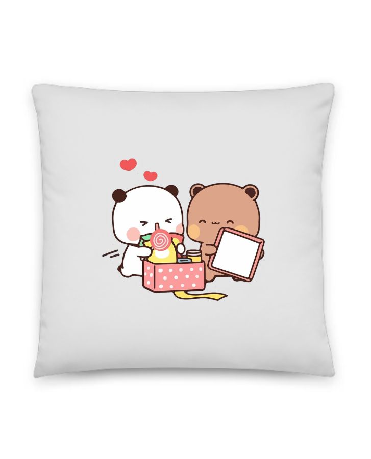 Bubu and Dudu Bears Couples Gift Pillow - Front