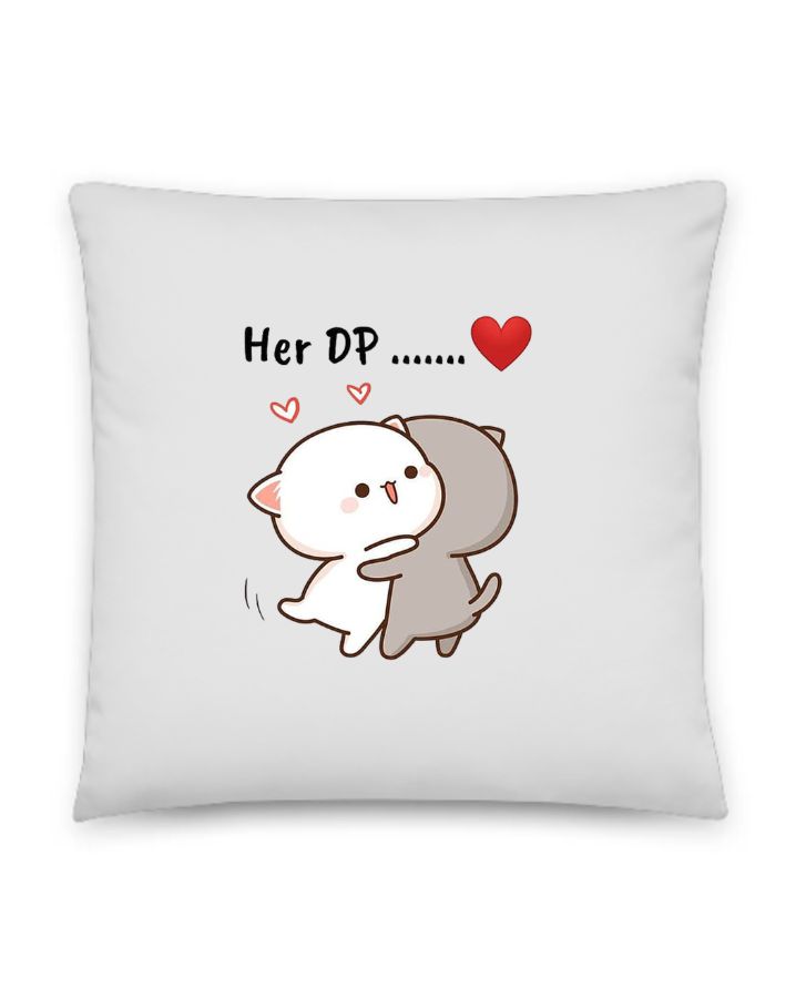 Bubu and Dudu Bears Couples Hug Kiss Pillow - Front