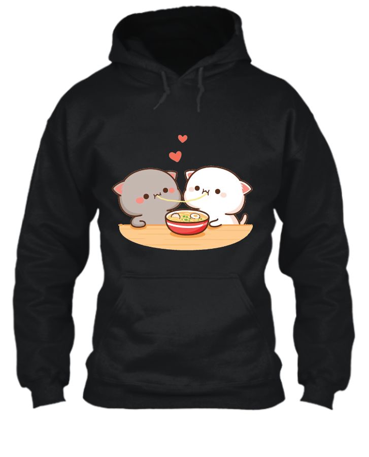 Bubu and Dudu Bears Eating Couples Hoodie - Black - Front