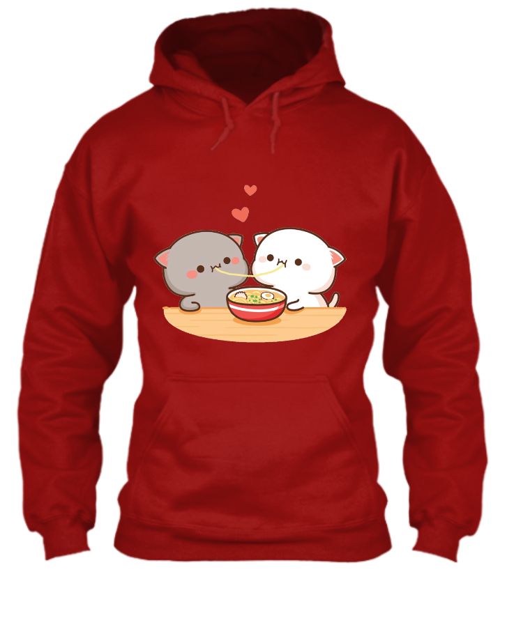 Bubu and Dudu Bears Eating Couples Hoodie - Burgundy - Front