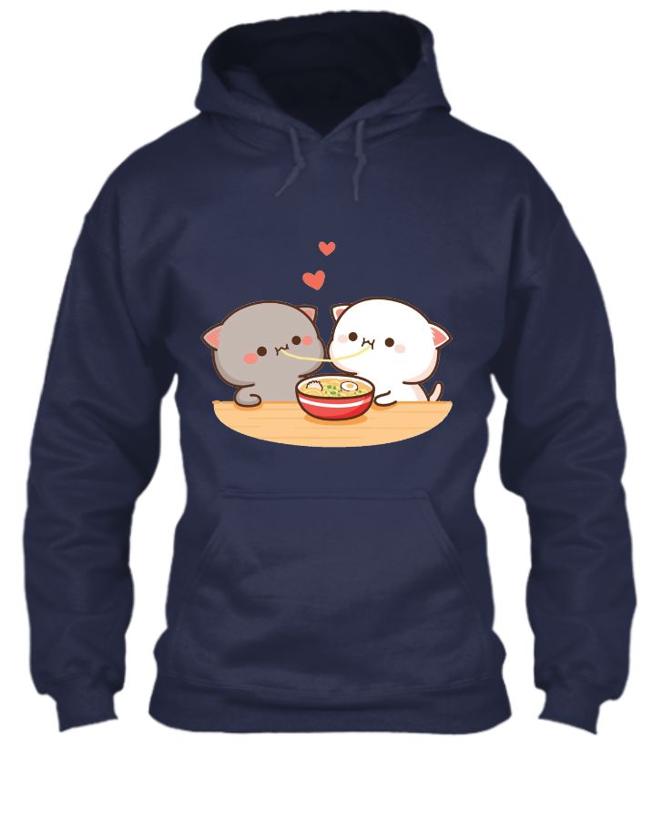 Bubu and Dudu Bears Eating Couples Hoodie - Dark Blue - Front