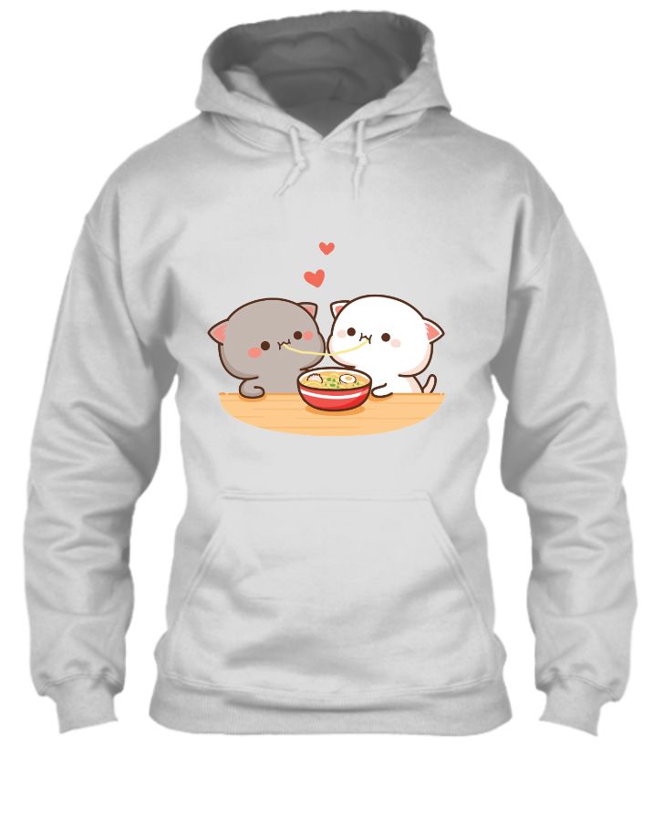 Bubu and Dudu Bears Eating Couples Hoodie - Grey - Front