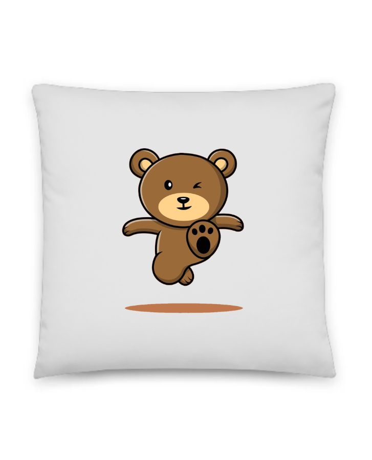 Bubu and Dudu Bears Kicking Pillow - Front