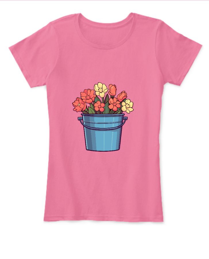 Bucket Flower's Printed Design | Women's Tee - Front