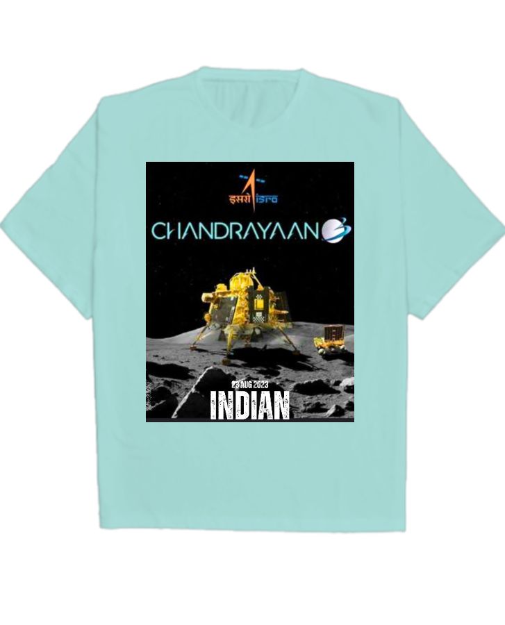 CHANDRAYAAN 3 ISRO DESIGN | OVERSIZED DESIGN T-SHIRTS . - Front