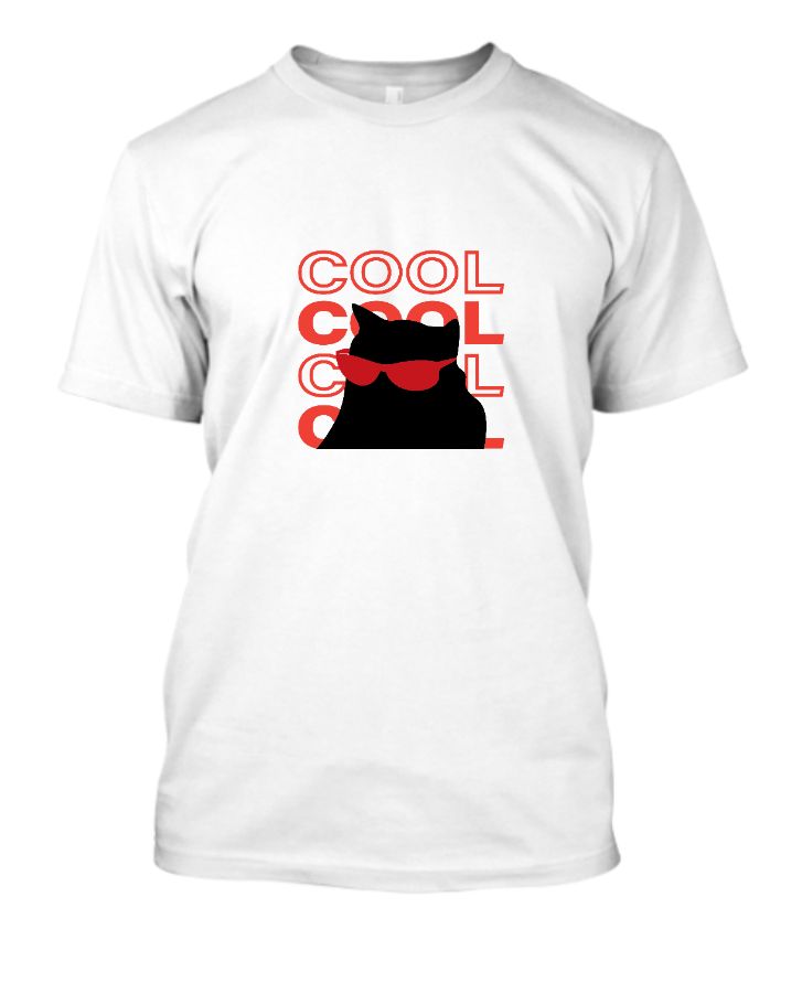 COOL Cat with Yellow Google| Half Sleeve T Shirt - Front