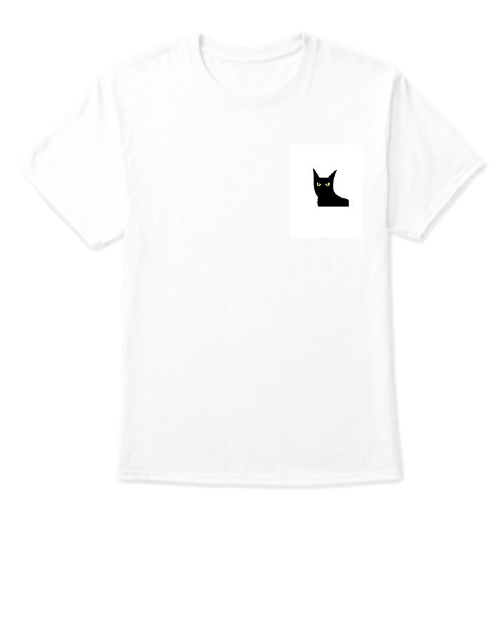 dark cat t shirt with cool design  - Front