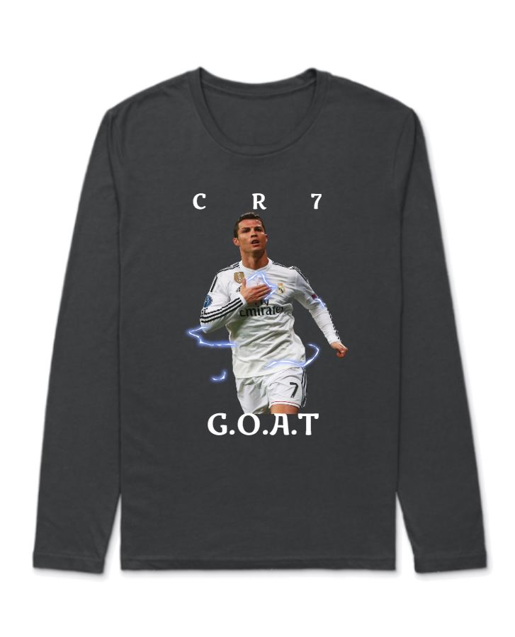 CR7 G.O.A.T Real Madrid Full  sleeves Tshirt - Front