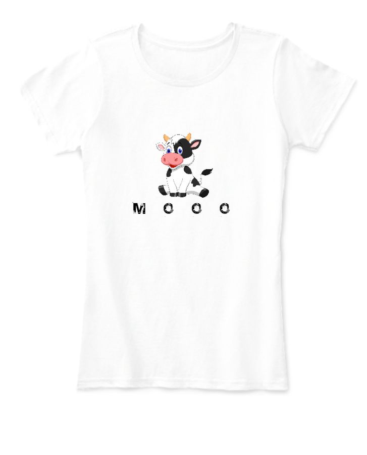 CUTE BABY COW WOMAN'S T-SHIRT HALF SLEEVS - Front