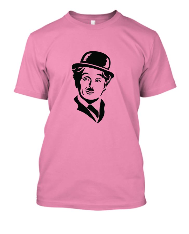 Charlie Chaplin illustration black and white t-shirt - Front